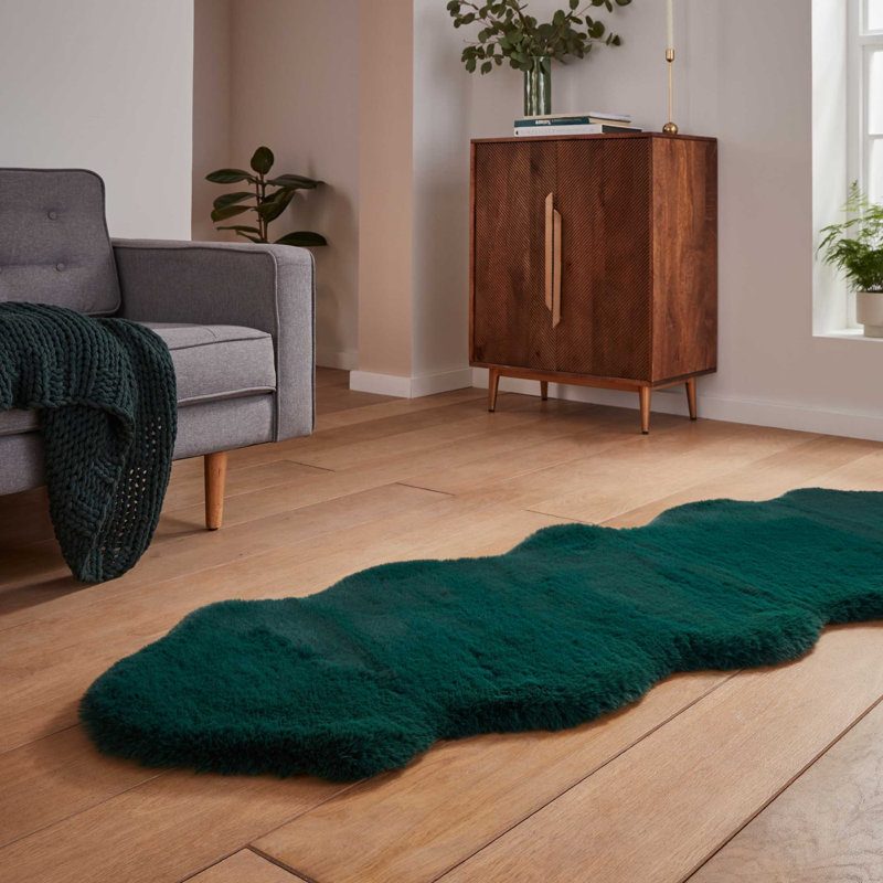 Leetsdale area rug Table Tufted Sheepskin Jewel Green, Novelty 60 x 180cm