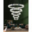 Lustre Meva à 5 anneaux en cristal, à intensité variable DEL, diamètre 7,9 po + 15,7 po + 23,6 po + 32 po + 40 po