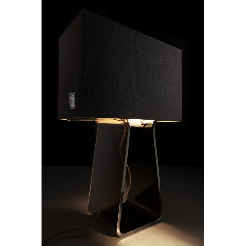 Lampe de table à haut tubulaire, H 14 po x l 9,5 po x P 4,5 po, Gris charbon