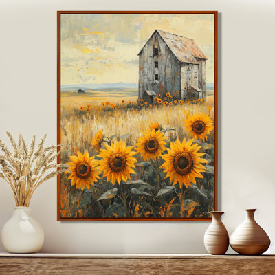 «Dotsy Sunflowers By The Grain Elevator», art mural tournesols