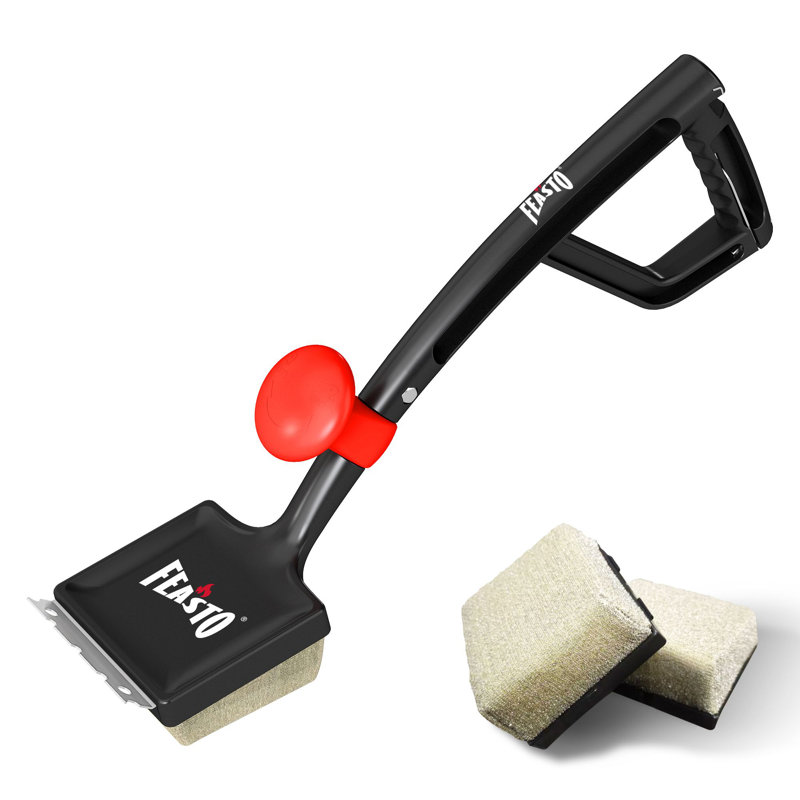 Brosse de nettoyage à vapeur à manche long avec 2 têtes de rechange Feasto