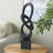 Cole And Grey Polystone Intertwined Loop Abstract Sculpture With Block Base
