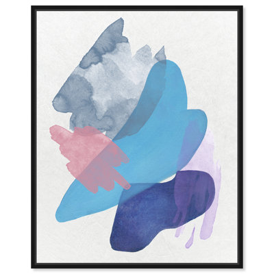 Tones III Abstract Watercolor Strokes Modern Blue - Picture Frame Graphic Art -  Oliver Gal, 42754_16x20_CANV_BFL