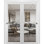 Lucia Clear Glass Wood Sliding Closet White Doors