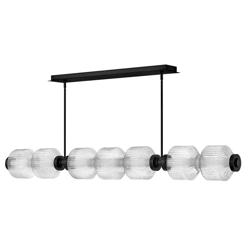 Reign Steel Dimmable LED Kitchen Island Chandelier, Matte Black