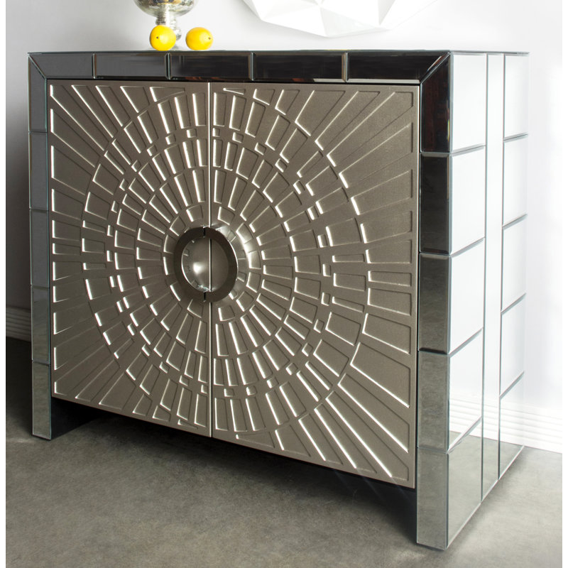 Armoire d'appoint à miroir avec design architectural et tablette intérieure Briarcliff