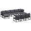 Vidaxl Garden Sofa Set With Cushion 11 Pcs Black Aluminium