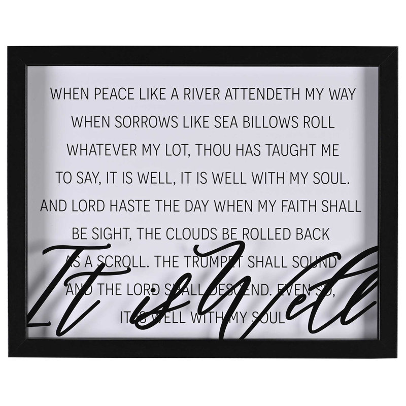 Framed Wall Art Its Well With My 14x11