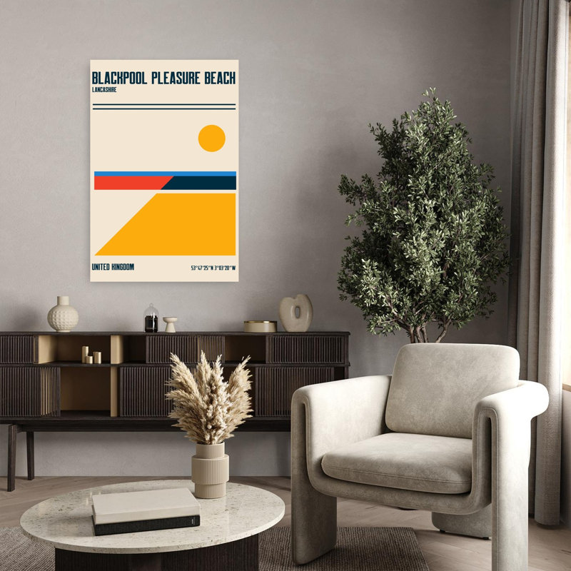 Blackpool Pleasure Beach Geometric Abstract Coastal Wall Art Print, 91.44cm H x 60.96cm W