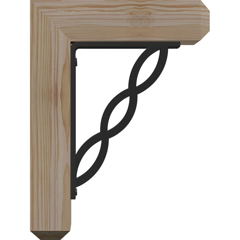 Loera 4" Triple Brace Craftsman Ironcrest Bracket, 16"H x 13 1/2"D, 3 1/2"W x 4"T Douglas Fir (Smooth)
