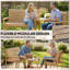 Outsunny 3 Piece Wooden Garden Furniture Set Embossed Finish-1588702590