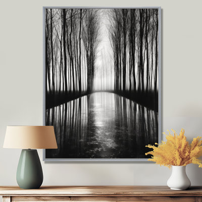 «Black and White Forest Silence», reproduction d'art sur toile