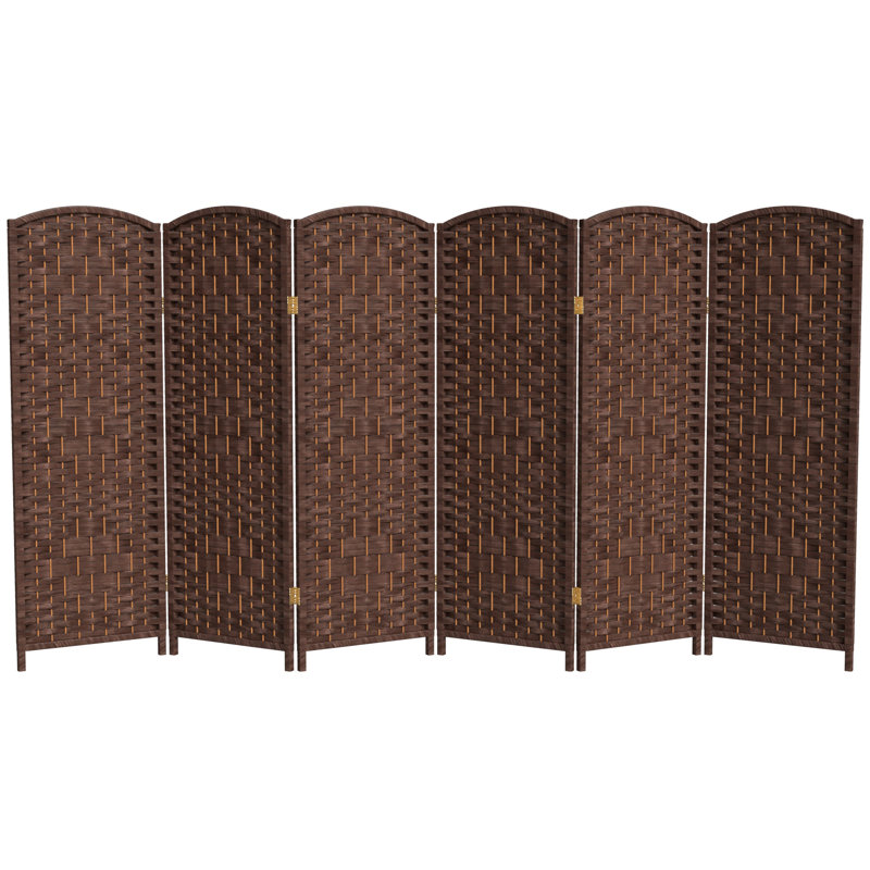 Paravent Short Diamond Weave, 6, 4 pi, Café noir