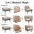 Benno 3-Piece Modular Patio Conversation Set with 2 Armless Sofas and Coffee Table 