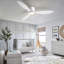 Jamarreon 42''/52'' Flush Mount Dimmable Ceiling Fan with LED Lights and Remote Control-1410740593