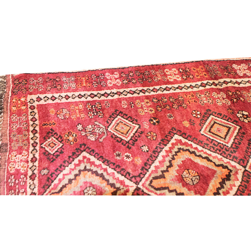 Hand Knotted Wool Area Rug in Red