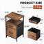Tables de chevet 2 tiroirs Travison avec station de charge (ensemble de 2), ports USB et prises de courant, tables de chevet modernes avec tablette ouverte et rangement pour la chambre à coucher et le salon -275853696-296820853