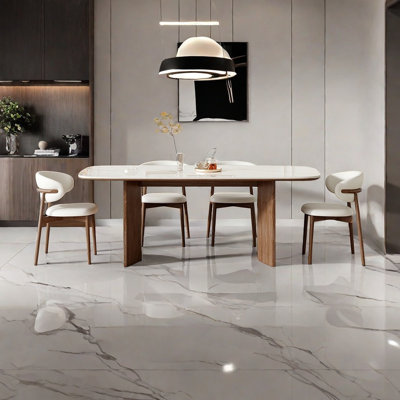 V-shaped rock plate dining table and chairs by LJIA home