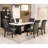 Maroney Rustic Espresso Marble Top Dining Table