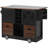 54" Farmhouse Kitchen Island With Drop Leaf, Power Outlet, Kitchen Storage Cart With 2 Doors, 2 Drawers, Rolling Kitchen Island On 4 Large Wheels With Spice Rack For Kitchen, Dining Room, Black-875192863