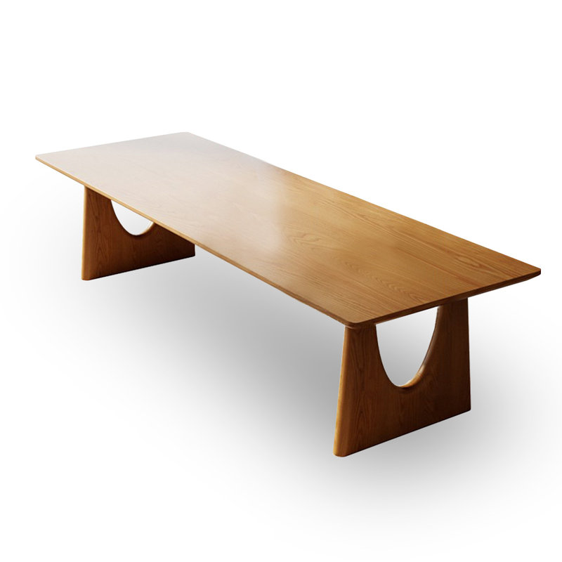 Table de salle à manger rectangulaire en bois massif brun, H 29,53 po x L 94,49 po x l 39,37 po