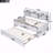 Twin Wooden Captain Bed Frame, Bookshelves, 3 Drawers, Trundle-1900806466
