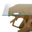 Teak Wood Handmade Live Edge Tree Stump Console Table with Clear Glass Top