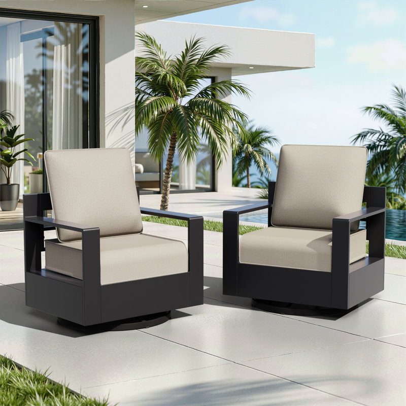 Outdoor 6" Deep Seat Olefin Cushion, Water & UV Resistant Removable Cover, 2 Color Options(5 PCS), 5, Beige