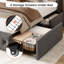 King Upholstered Platform Bed with Storage Drawers, Tufted Bed Frame with Wingback&Headboard, Dark Grey-2105395641-2101410019