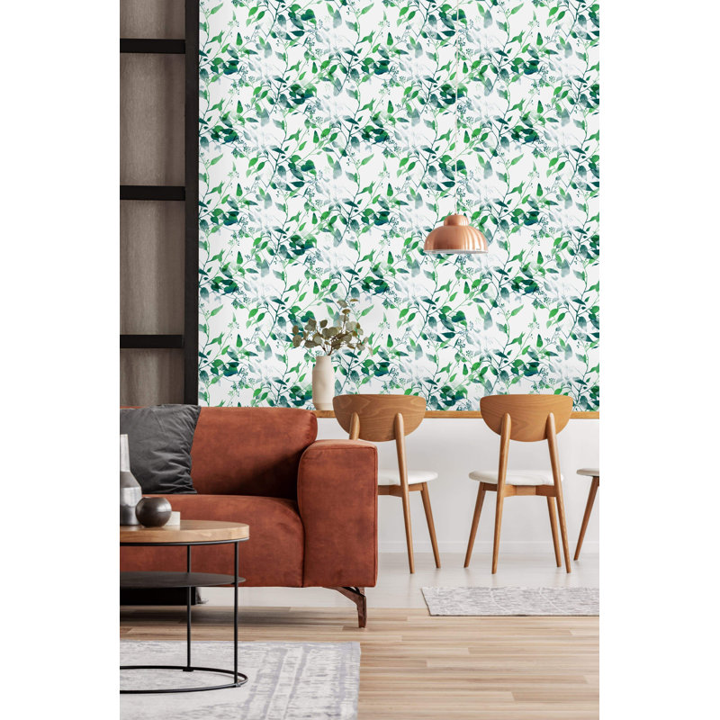 Rouleau de papier peint adhésif Pungoteague Eucalyptus, L 10,42 pi x l 25 po
