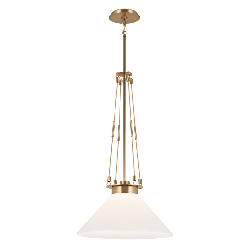 Luminaire suspendu conique à 1 lumière, Bronze champagne