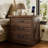 23.6”wx17.7”d Rustic Couch End Table With 3 Ample Drawers, Farmhouse Nightstand With 4 Solid Wood Legs, Vintage Bed Side Table With Durable Structure (set Of 2)-854703812
