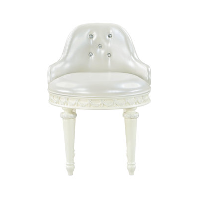 Fauteuil pivotant à usage de meuble-lavabo - Forme ronde sans accoudoirs, rembourrage en mousse souple avec pieds rotatifs et garniture de revêtement en similicuir
