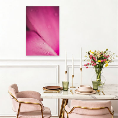 Pink Petal Drops Abstract Delicate Vibrant Flower Nature Wall Art Print 1 Piece Wrapped Canvas Wall Art