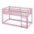 Twin Over Twin Solid Rubber Wood Floor Bunk Bed – Ladder & Strengthened Slat Bed Platform-317446248