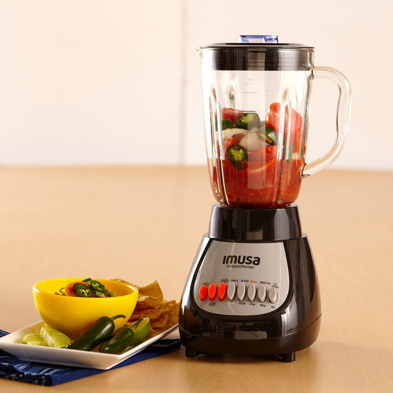 10 Speed Electric Blender with Glass Jar, Black