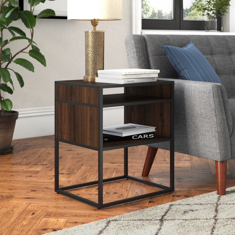 Oswald Frame End Table, Dark Walnut
