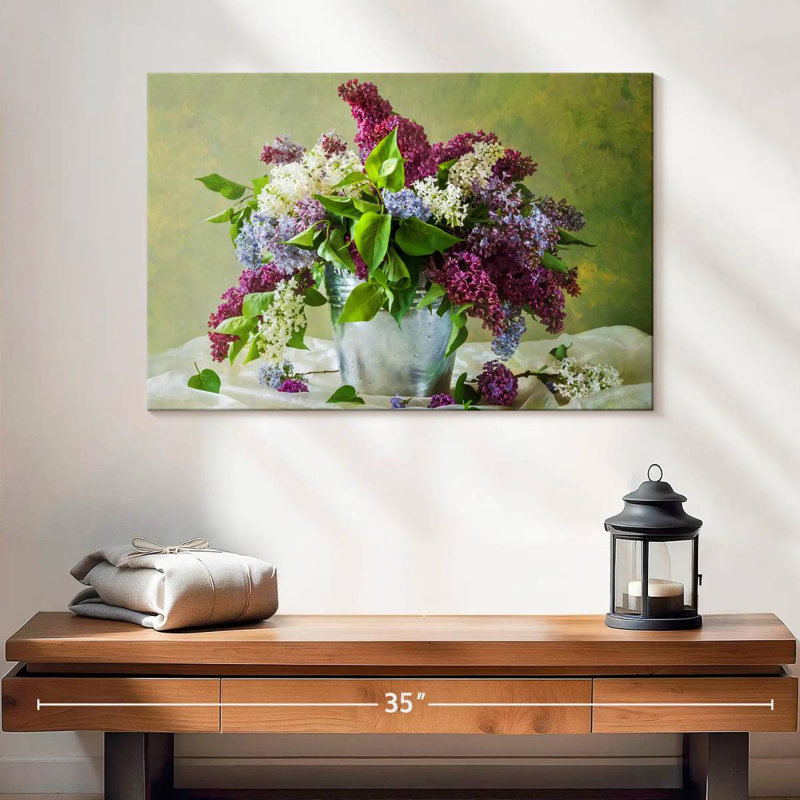 Harnek lilas dans un seau, H 16 po x l 24 po