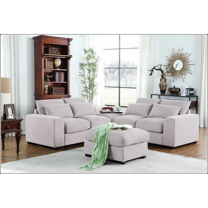 Canapé modulaire avec 2 repose-pieds Tatman