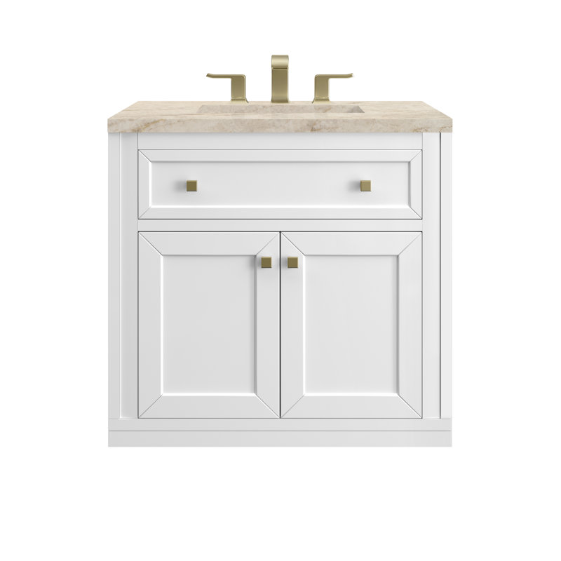 Chicago 30'' W Single Vanity, Glossy White, Tajnar Eclos, 8" Widespread