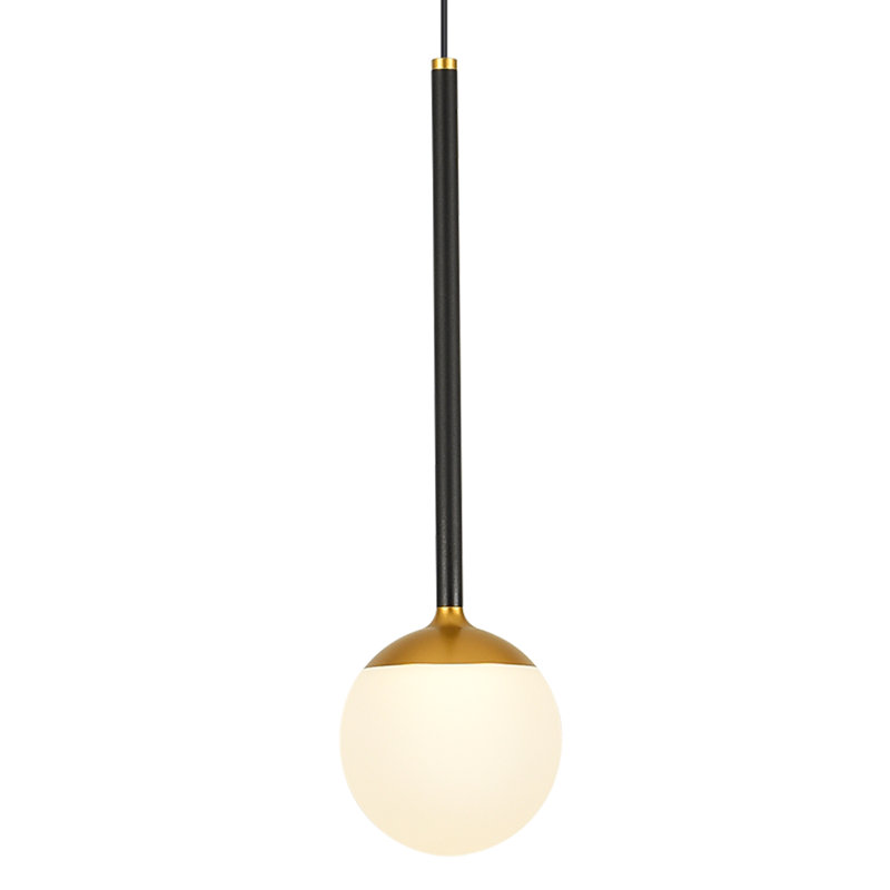 Capri 5-in 100-277V 1-Light ETL Certified Integrated LED Height Adjustable Globe Pendant Lighting, Black