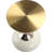 Kalup Gold Round Stainless Steel Side Table with Brushed Finish and Artistic Pedestal Base, Modern End Table for Living Room or Bedroom, No Assembly Required-1215072174