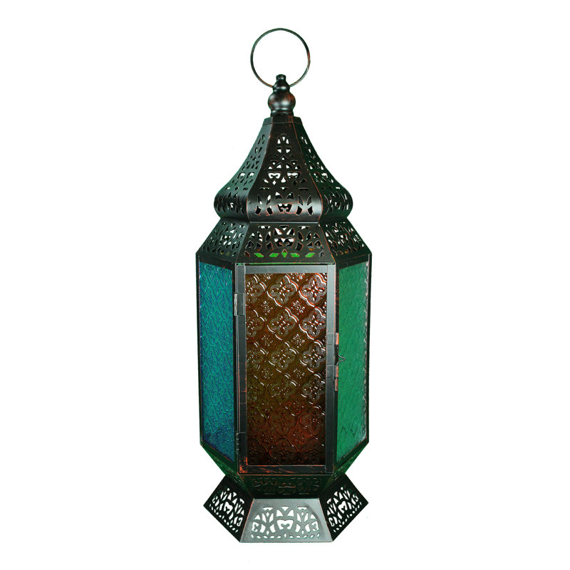 Lanterne en métal et verre