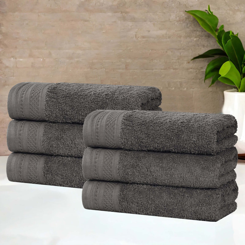 Essuie-mains mi-longs en coton gaufré texturé Honeycomb, Métal industriel