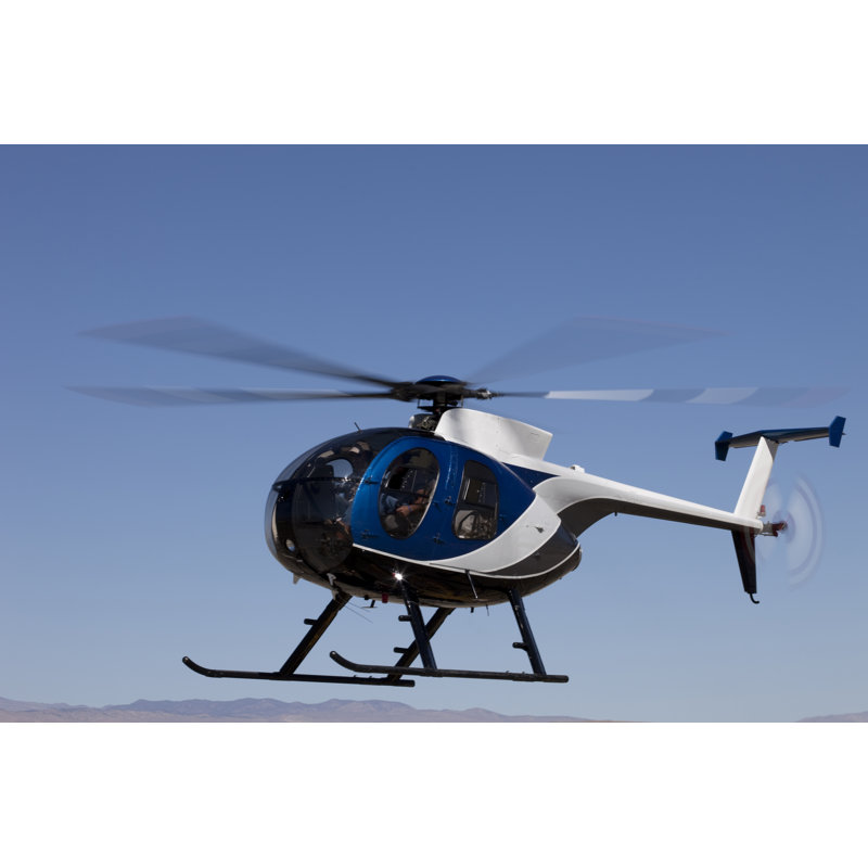 Huges 500 Helicopter by Sierrarat - No Frame Art Prints on Canvas, 30cm H x 46cm W