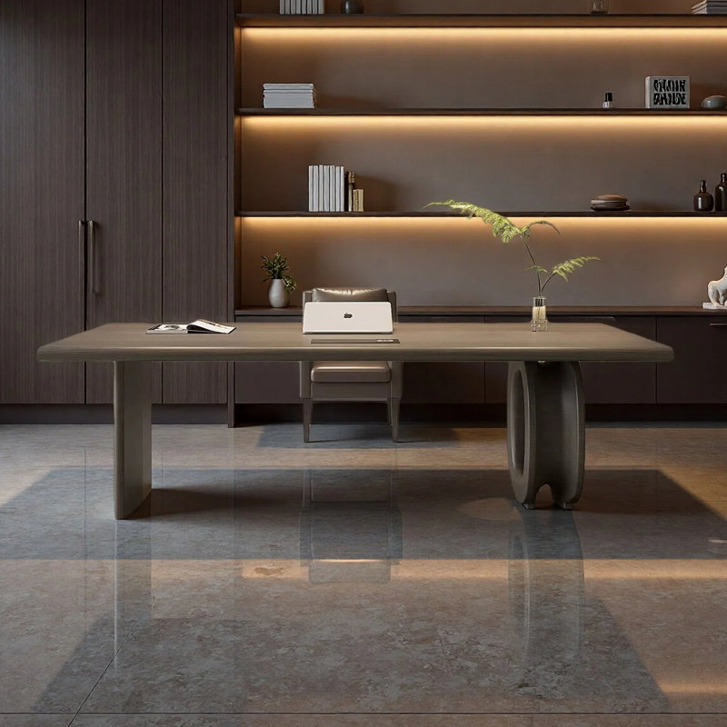 Minimalist rectangular office desk, 29.53" H x 86.61" W x 31.5" D