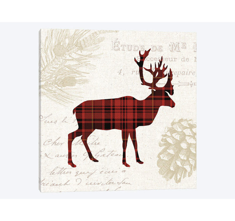 Plaid Lodge I by Wild Apple Portfolio - Print on Canvas, 45.72 cm H x 45.72 cm W x 3.175 cm D, No Frame