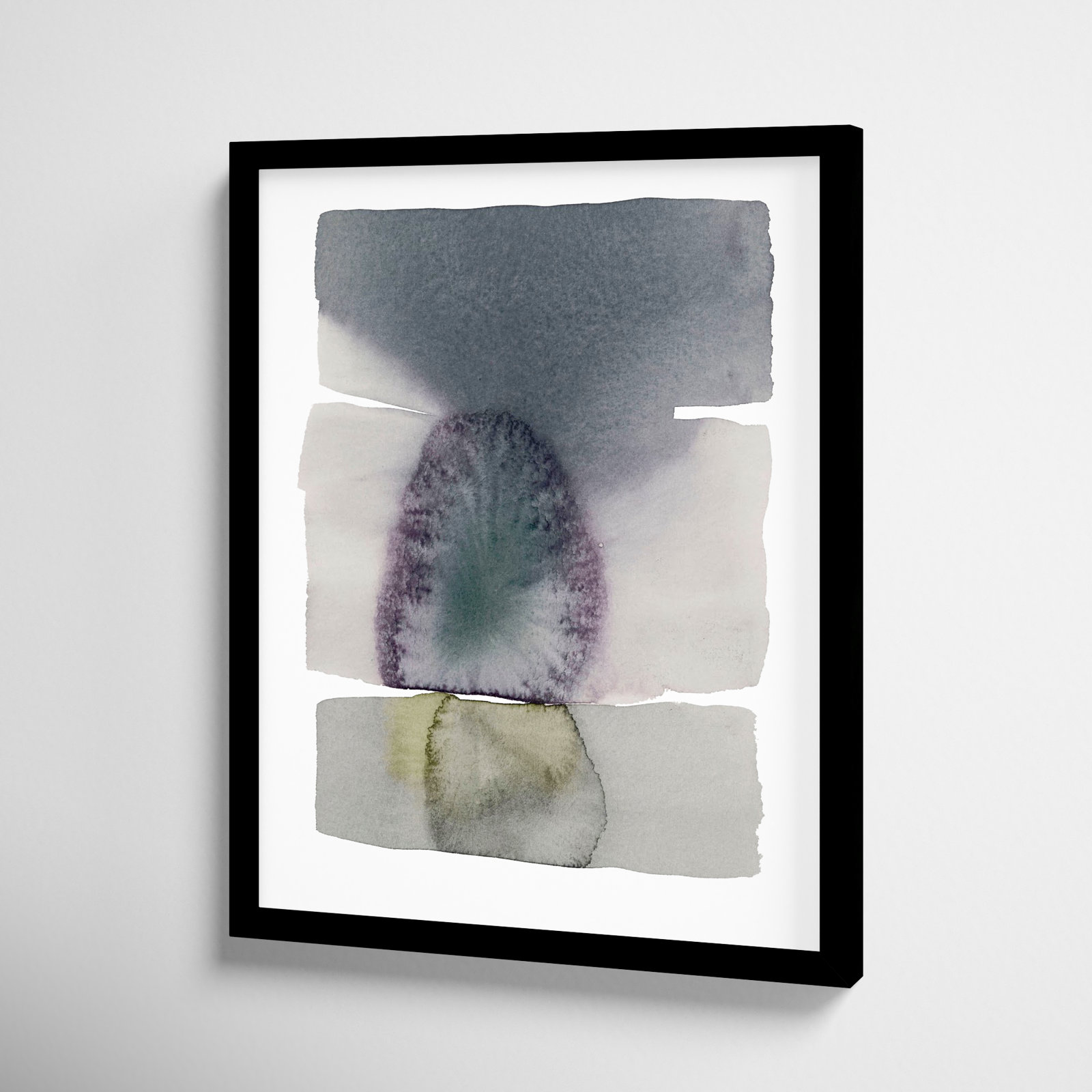 Gray on Gray 5 Print by Jacques Pilon, 20" H x 16" W, Black Framed