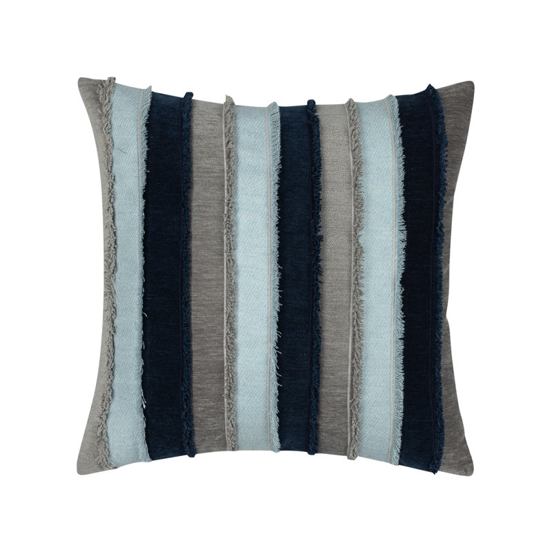 COUTURE CLASSICS Square Indoor/Outdoor Pillow Cover & Insert, Rectangle 12"H x 20"W, Indigo