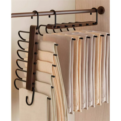 Porte-pantalons pliable en bois massif